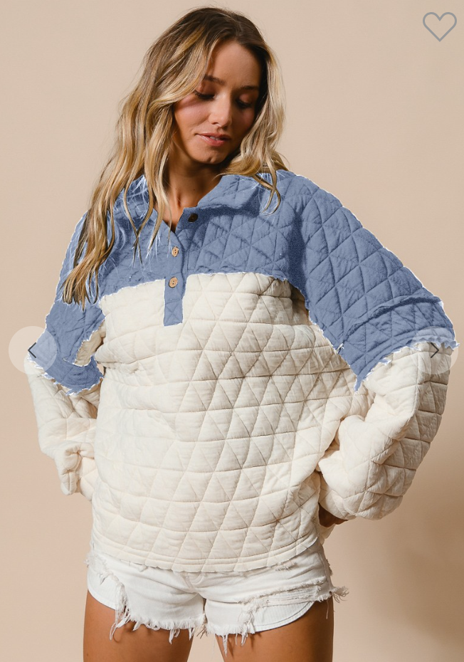 The Maggie Quilted Pullover